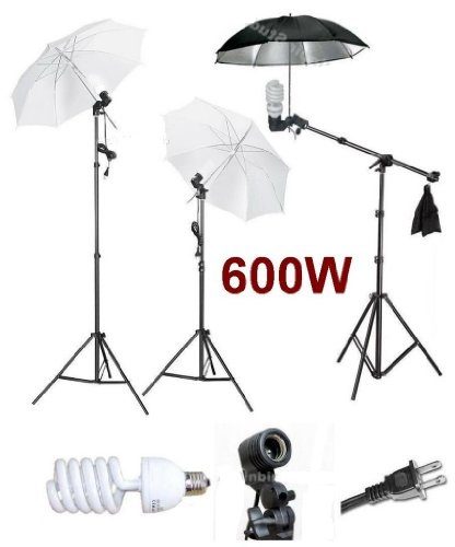 Studio Photo Umbrella Continuous Boom Stand Light Kit