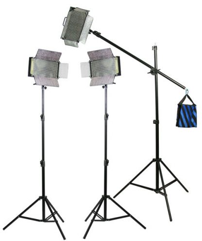 Pro 3 LED 500 Bi Color AC/DC Dimmable Video Light Panel Boom Sta