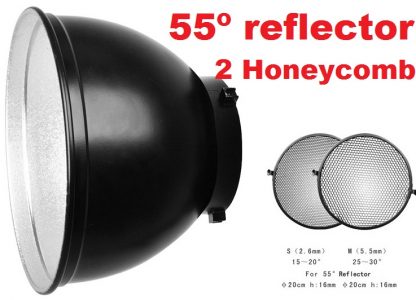 Pro 55° 8" Reflector with 15° & 30° Honeycomb 4 Calumet Bowens