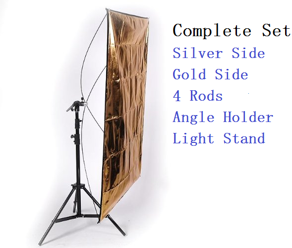 Flat Panel Reflector 24"x48"+ Stand & Bracket (Silver/Gold)