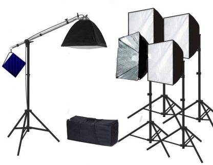 Rapid softbox single socket 5 lights with boom continuous light